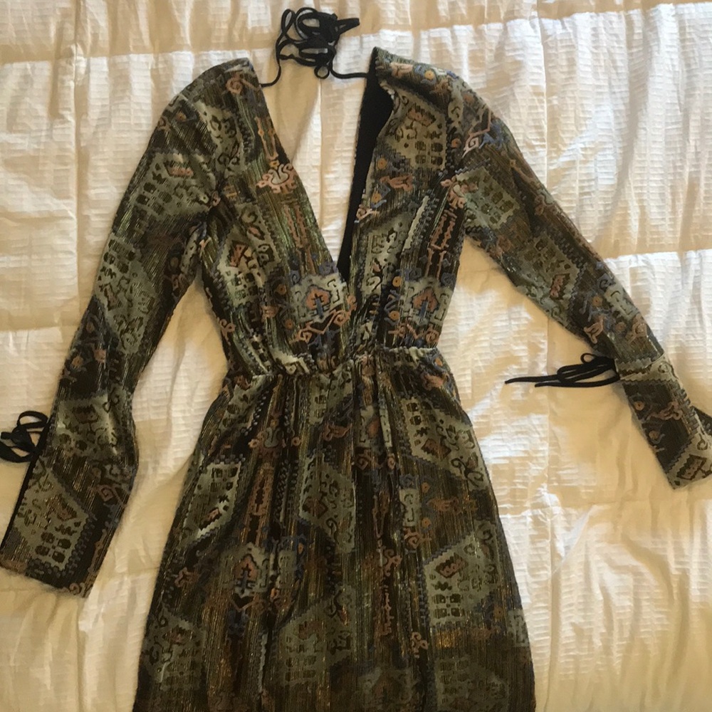 Topshop Metallic Midi Dress